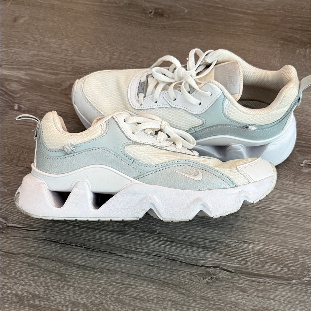 Nike White and Light Gray Athletic Shoes